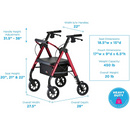 Nova Medical Star HD Bariatric Rollator Walker with Extra Wide Padded Seat