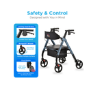 Nova Medical Star HD Lightweight Bariatric Folding Rollator Walker