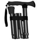 Nova Medical Folding Cane with Soft Rubber Handle - Black