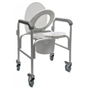 Graham-Field 3-In-1 Aluminum Commode - Back Bar & Casters with Backrest