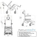 Platinum Health Group Professional Tilt-In-Space Reclining Shower/Commode Chair - Padded