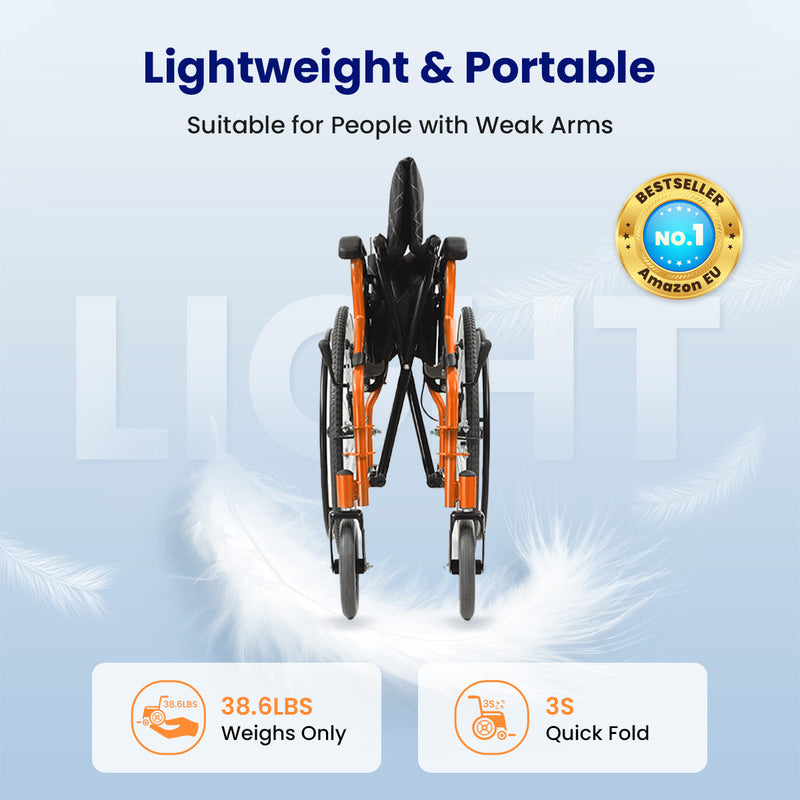 VOCIC U31 3 In 1 Lightweight Foldable Manual Wheelchair