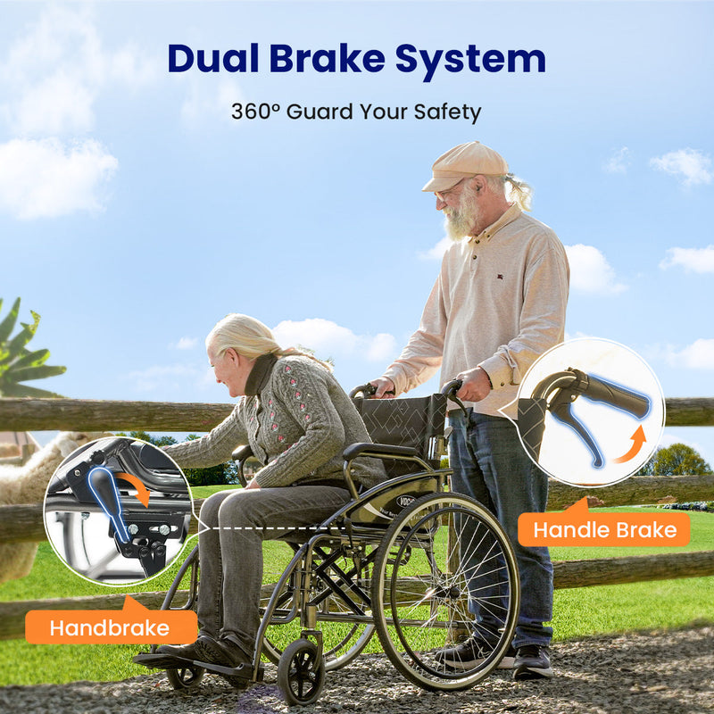 VOCIC U31 3 In 1 Lightweight Foldable Manual Wheelchair