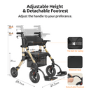 VOCIC Z21 Rollator Walker for Seniors with Seat, Folding, Adjustable Height