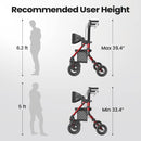 VOCIC Walker Wheelchair Combo Z51, Rollator Walker for Seniors with Seat