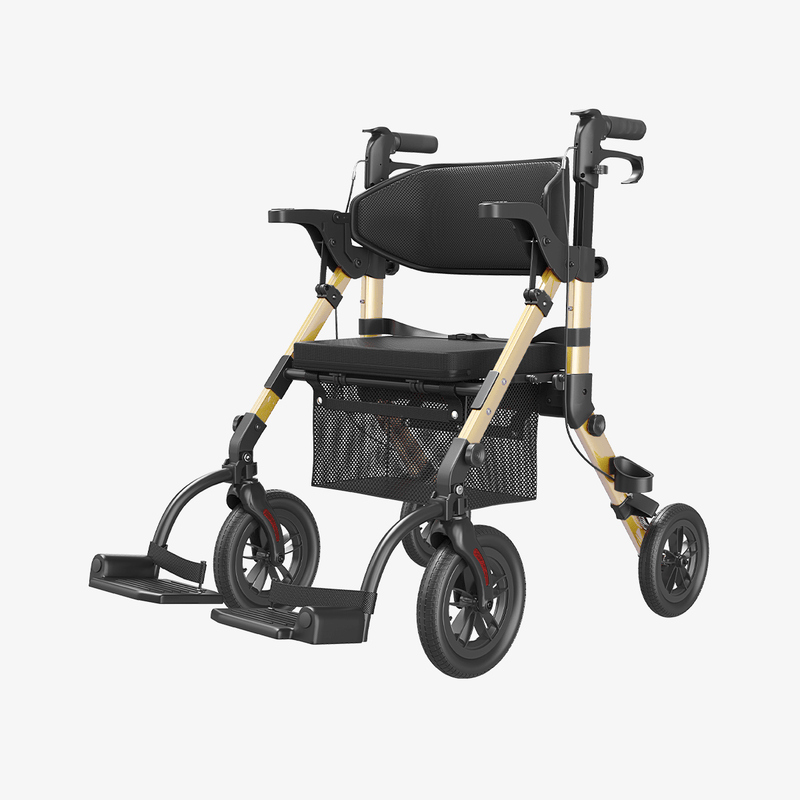 VOCIC Walker Wheelchair Combo Z51, Rollator Walker for Seniors with Seat