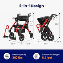 VOCIC Z55 2 in 1 Foldable Walker Wheelchair Combo 2025 Upgraded