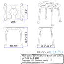 Platinum Health Group Atlas Deluxe Bariatric Shower/Bath Bench, 600lb. Capacity, Padded with Cutout and Insert. Heavy Duty Shower Chair/Stool with Adjustable Height and XL Seat