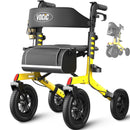 VOCIC Z57 Outdoor Rollator Walker with 12" All Terrain Big Wheels