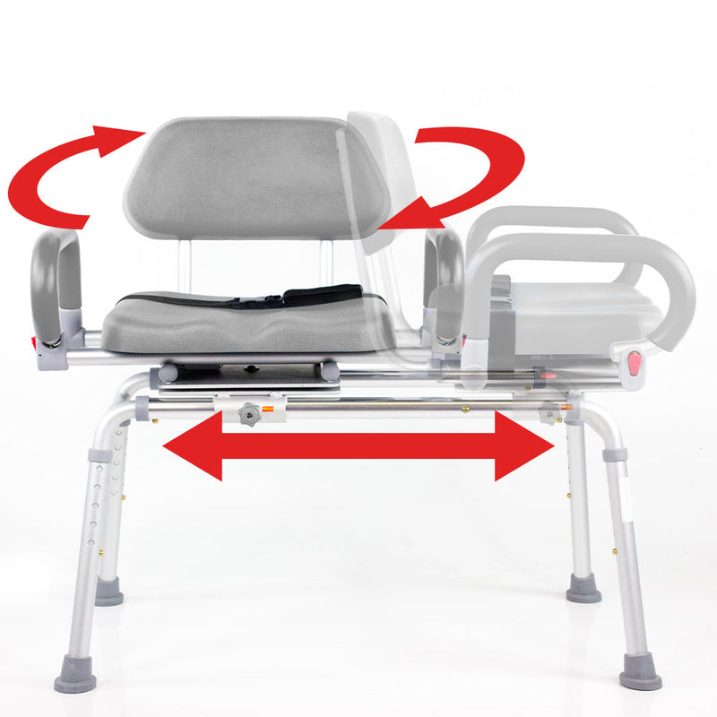 Platinum Health Group The Original Carousel Sliding Transfer Shower Bath Bench with Swivel Seat for Physically Handicapped or Disabled. ***FREE ONLINE BONUS OFFER***