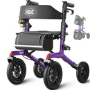 VOCIC Z57 Outdoor Rollator Walker with 12" All Terrain Big Wheels