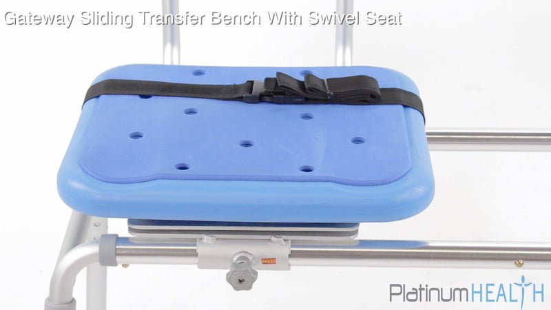 Platinum Health Group Gateway Premium Sliding Bath Transfer Bench with Swivel Seat PADDED