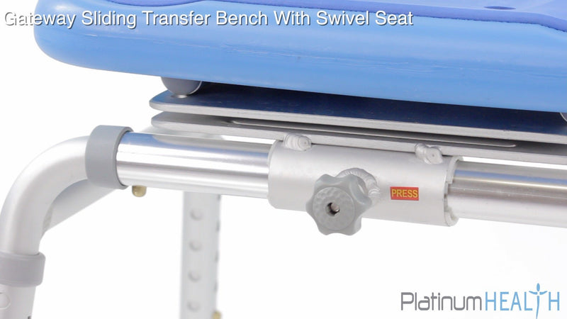 Platinum Health Group Gateway Premium Sliding Bath Transfer Bench with Swivel Seat PADDED