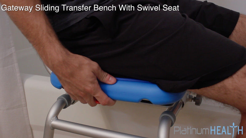 Platinum Health Group Gateway Premium Sliding Bath Transfer Bench with Swivel Seat PADDED