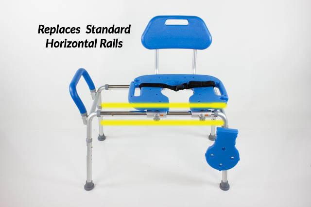 Platinum Health Group Horizontal Extended Rails - Exclusively for HydroGlyde Sliding Transfer Bench for the Physically Handicapped or Disabled