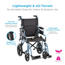 Nova Medical Lightweight Transport Chair With One-Grip Locking Handbrakes