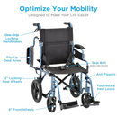 Nova Medical Lightweight Transport Chair With One-Grip Locking Handbrakes