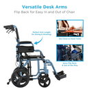 Nova Medical Lightweight Transport Chair With One-Grip Locking Handbrakes