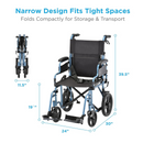 Nova Medical Lightweight Transport Chair With One-Grip Locking Handbrakes