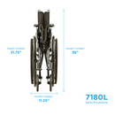Nova Medical L-Series Lightweight Hammertone Steel Wheelchair with Flip Back Detachable Arms & Swing Away Footrest