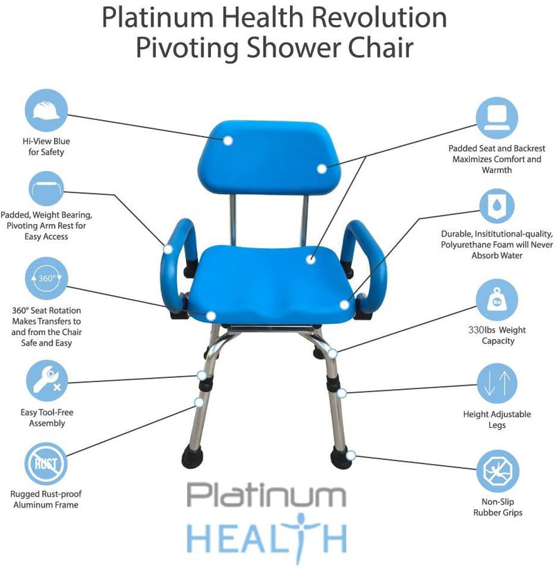 Platinum Health Group The Revolution Swivel Shower Chair for the Physically Handicapped or Disabled