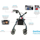Nova Medical GetGo Junior Folding Lightweight Rollator Walker